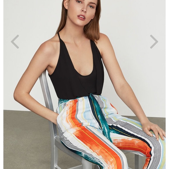 NWT BCBG Draped-Front Faux Wrap Top - Picture 1 of 8